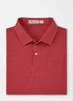 Peter Millar Featherweight Melange Stripe Polo (Passionfruit)