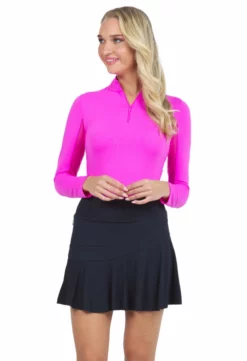 IBKUL Solid Flounce Skort (Black)