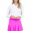 IBKUL Bottoms Solid Flounce Skort (Hot Pink)