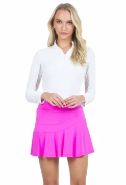 IBKUL Bottoms Solid Flounce Skort (Hot Pink)