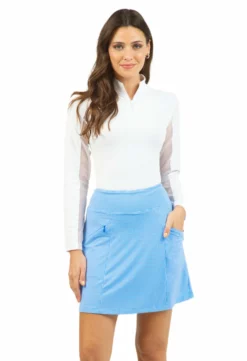 IBKUL Mini Check Skort (Blue/White)