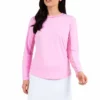IBKUL Tops Long Sleeve Crew Neck With Mesh (Candy Pink)