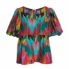 Crosby By Mollie Burch Tops Remi Top (Electric Ikat)