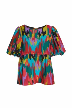 Crosby By Mollie Burch Tops Remi Top (Electric Ikat)