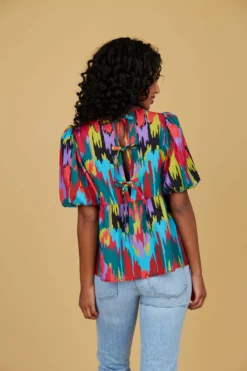 Crosby By Mollie Burch Tops Remi Top (Electric Ikat)