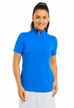 IBKUL S/S Mock Neck (Blue)