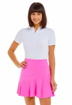 IBKUL Flounce Skort (Hot Pink) Bottoms