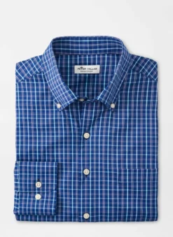 Peter Millar Fayette Performance Twill Sport Shirt (Sport Navy)