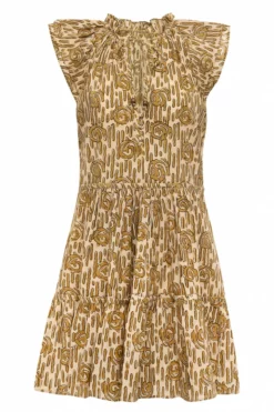 Anna Cate Aimee Dress (Gold Tribal)