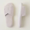 Barefoot Dreams Cozy Terry Spa Slippers (Pearl/Pearl) Medium