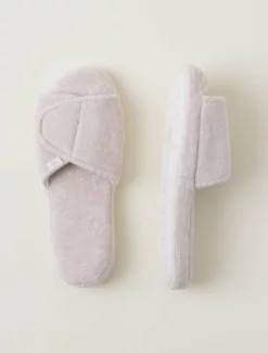 Barefoot Dreams Cozy Terry Spa Slippers (Pearl/Pearl) Medium