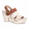Chinese Laundry Flower Split Suede Heel (Rust/Cream)