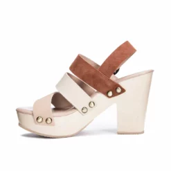 Chinese Laundry Flower Split Suede Heel (Rust/Cream)