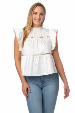 Crosby By Mollie Burch Tops Blakely Top (White)