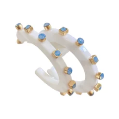 Smith & Co. Jewelry City Girl Jewel Hoop (Carolina Sky) Small