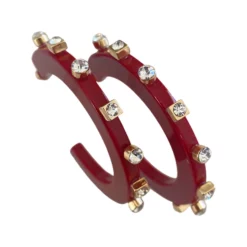 Smith & Co. City Girl Jewel Hoop (Crimson Tide) Small