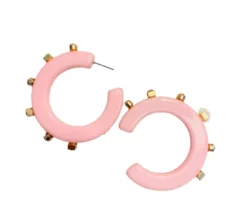 Smith & Co. City Girl Jewel Hoop (Pink) Small Jewelry