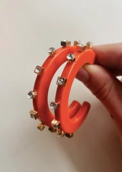 Smith & Co. City Girl Jewel Hoop (Orange) Large