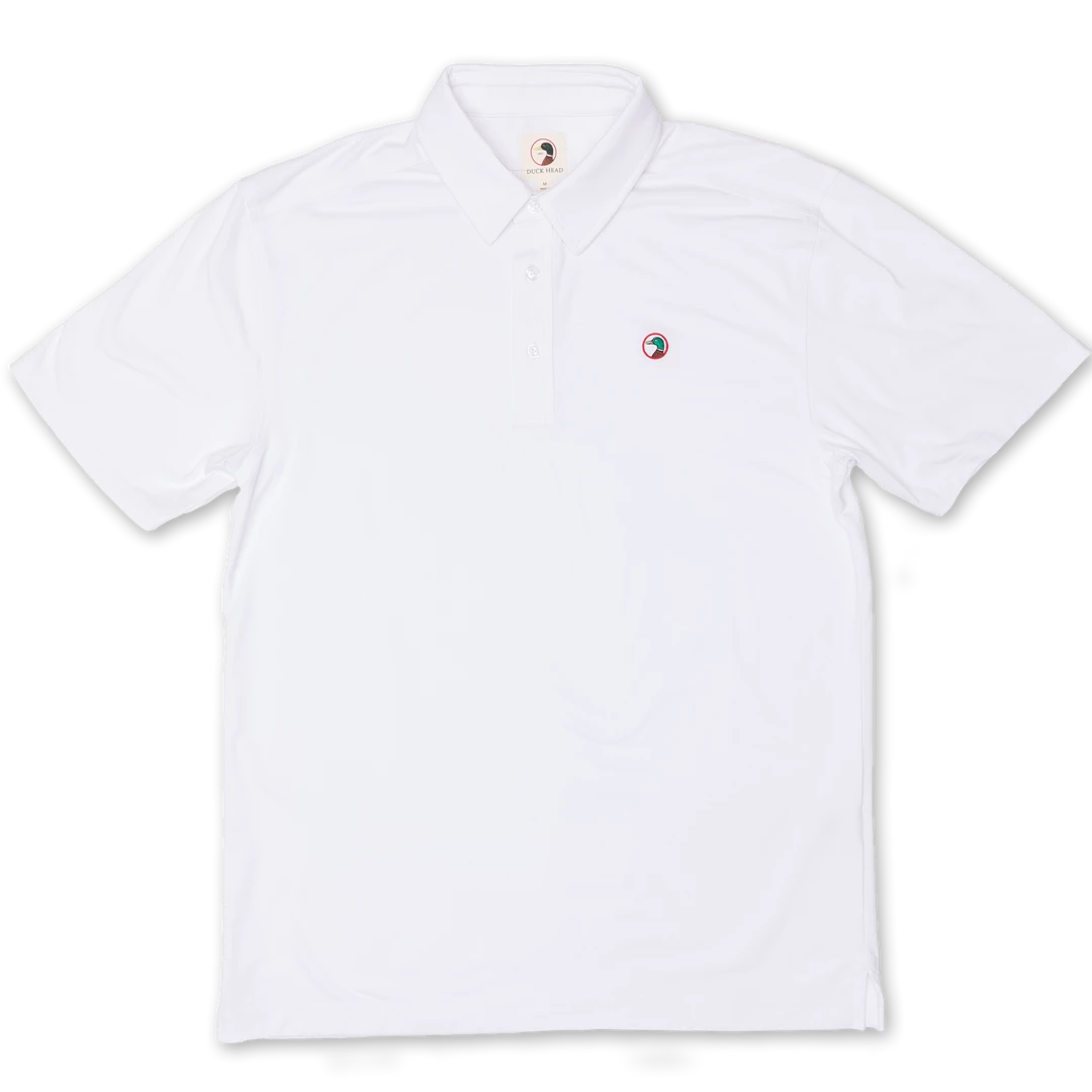 Duckhead Hayes Performance Logo Polo (White) 3 Duckhead Hayes Performance Logo Polo (White)