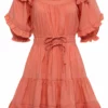 Anna Cate Aurora Dress (Coral Poplin) Dresses