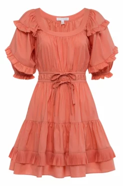 Anna Cate Aurora Dress (Coral Poplin) Dresses