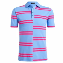 G/Fore Tops Offset Stripe Polo (Vista Blue)