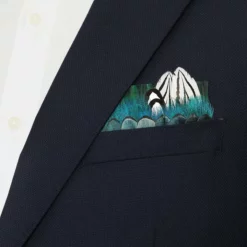 Brackish Gaboon Pocket Square (Peacock, Pheasant)