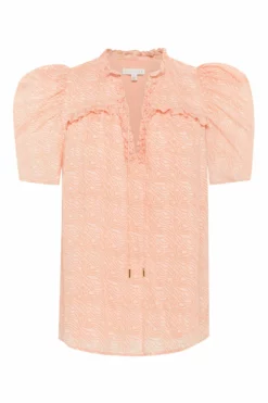 Anna Cate Abigail Top (Coral Dot)