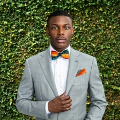 Brackish Ike Pocket Square (Pheasant, Guinea, Peacock) Accessories