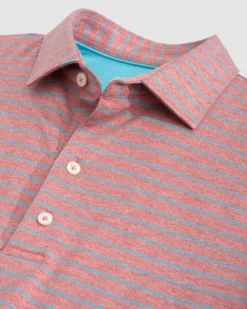 Johnnie-O Newton Striped Polo (Nantucket) Tops
