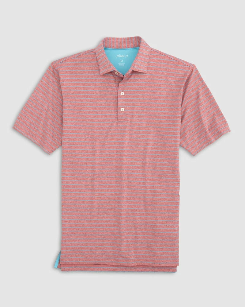 Johnnie-O Newton Striped Polo (Nantucket) Tops