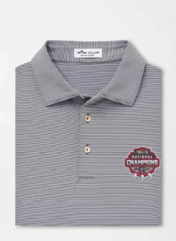 Peter Millar Georgia National Champion Jubilee Stripe Performance Polo (Iron) Tops
