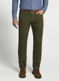 Peter Millar Superior Soft Corduroy Five Pocket Pant (Field Green)