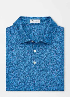 Peter Millar Jackie Performance Polo Sean Self Collar (Blue)