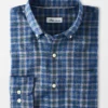 Peter Millar Autumn Soft Greenwood Cotton Sports Shirt (NAV) Tops