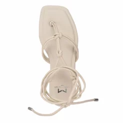 Marc Fisher Falina Ankle Wrap Flat Sandal (Ivory)