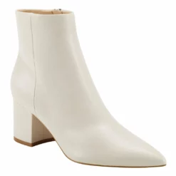 Marc Fisher Jarli Pointy Ankle Boot (Ivory Leather) Shoes