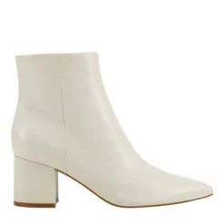 Marc Fisher Jarli Pointy Ankle Boot (Ivory Leather) Shoes