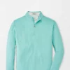 Peter Millar Outerwear Basketweave Performance Quarter Zip Pullover (WMist)