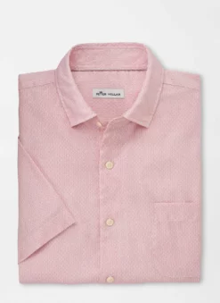 Peter Millar Tops Monroe Linen-Blend Sport Shirt (Pink Lemonade)