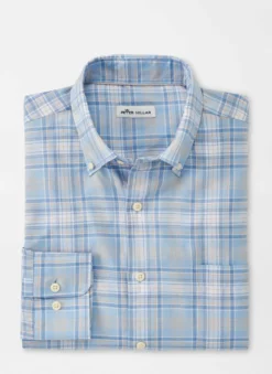 Peter Millar Yates Summer Soft Cotton Sport Shirt (Cottage Blue)