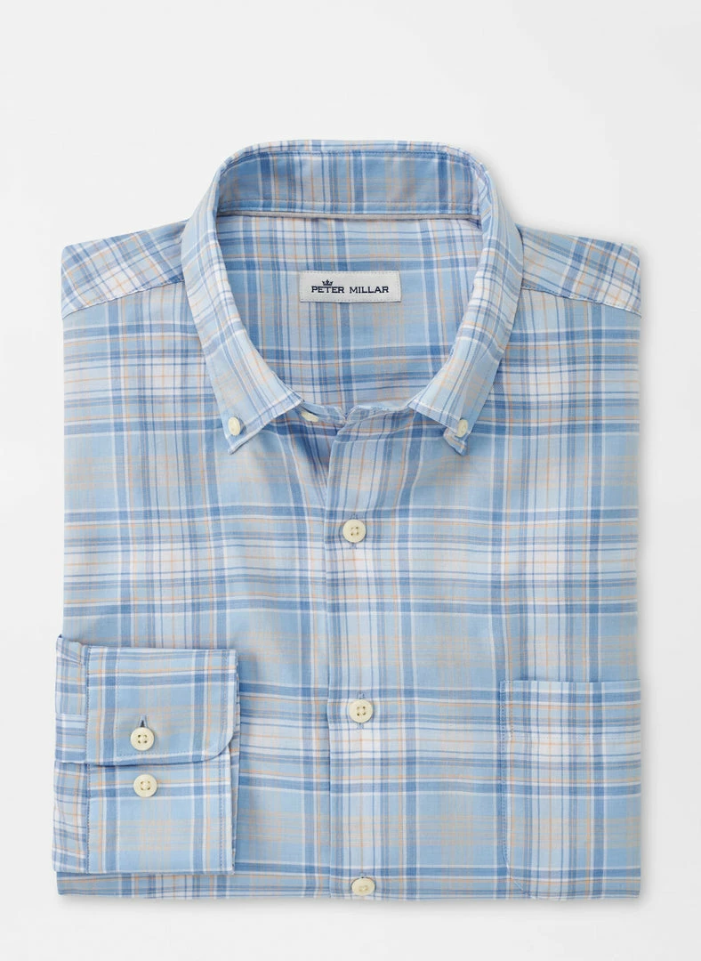 Peter Millar Yates Summer Soft Cotton Sport Shirt (Cottage Blue) 3 Peter Millar Yates Summer Soft Cotton Sport Shirt (Cottage Blue)