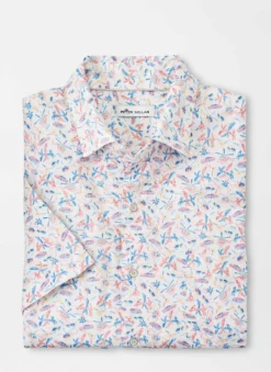 Peter Millar Oahu Cotton Stretch Sport Shirt (Fruit Punch) Tops