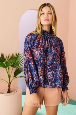 Marie Oliver Tops June Blouse (Indigo Reef)