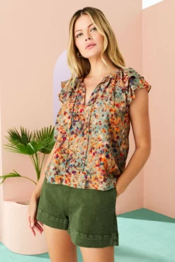 Marie Oliver Tops Libba Top (Sage Reef)