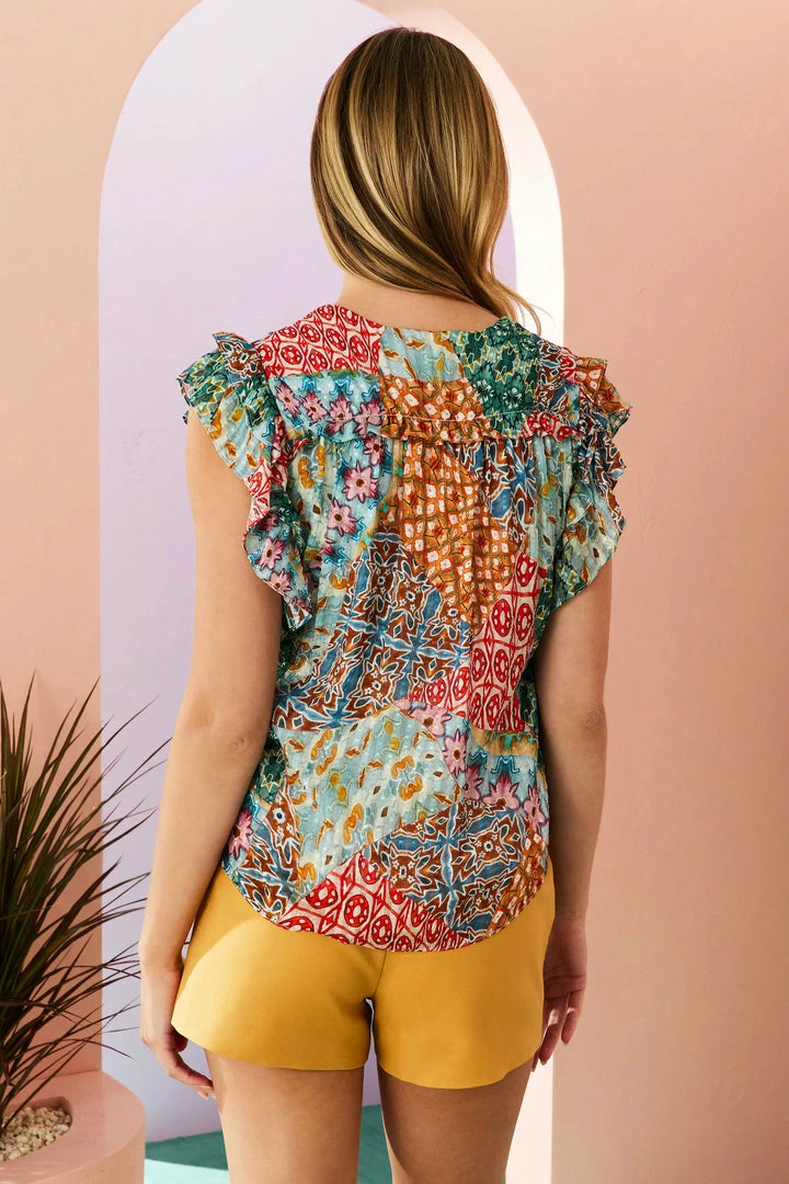 Marie Oliver Phoebe Blouse (Patchwork) Tops 4 Marie Oliver Phoebe Blouse (Patchwork) Tops