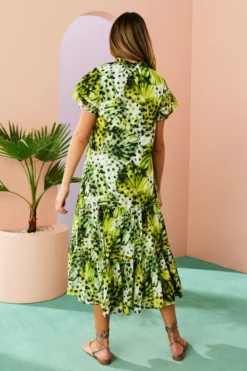 Marie Oliver Dresses Reid Midi Dress (Clover Palm)