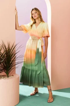 Marie Oliver Rena Wrap Dress (Sunrise) 6 Marie Oliver Rena Wrap Dress (Sunrise)