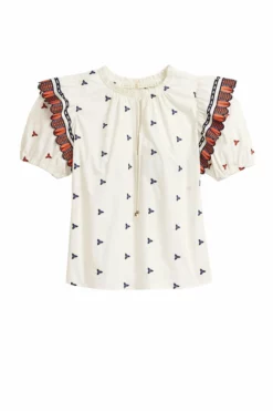 Marie Oliver Tops Vida Top (Ruffle Embroidery)