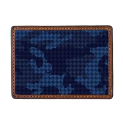 Smathers & Branson Gifts For Him Camo Credit Card Wallet (Navy)